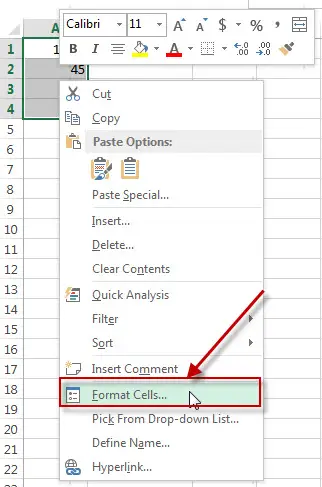 Convert Number to Text Using Format Cells Option2