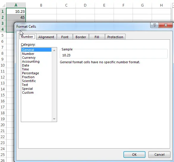 Convert Number to Text Using Format Cells Option2