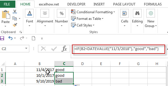 Excel IF Function With Dates1