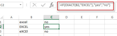 Excel IF function check if a cell contains text case-sensitive1