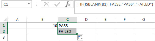 Excel IF function check if the cell is blank or not-blank1