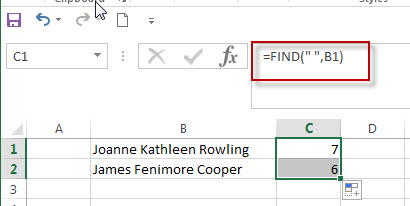 Get First Name from Full Name in Excel1