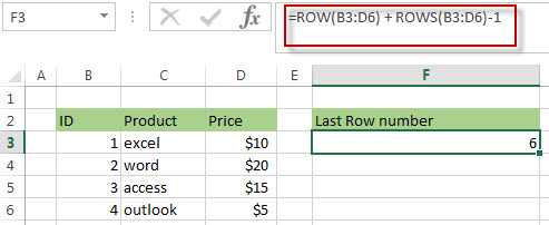 Get the Last Row Number using ROW and ROWS Functions1