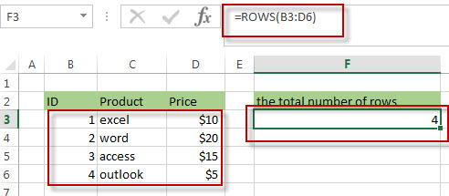 Get the Last Row Number using ROW and ROWS Functions2