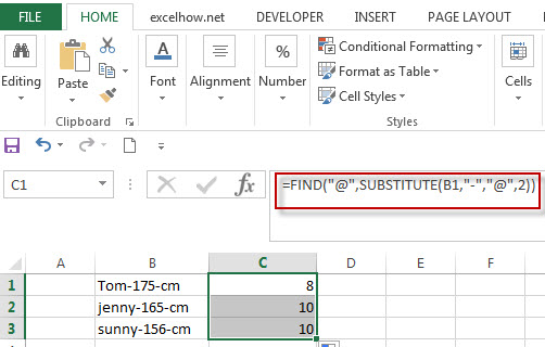 Get the Position of Second or Third of the Specified Character1