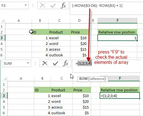 Get the Relative Row Position of all Rows in Range2