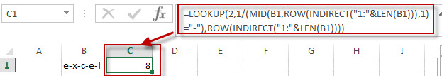 Get the position Using Excel Formula 1