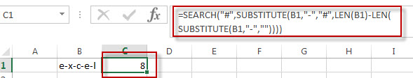 Get the position using Excel Formula8