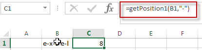 Get the position using Excel vba4