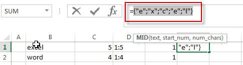 How to split text string into an Array with excel formula3