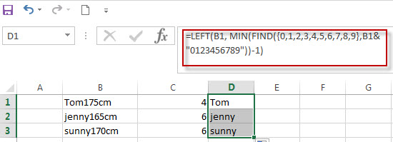 Split Text and Numbers in Excel2