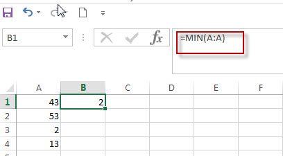 excel min function 1