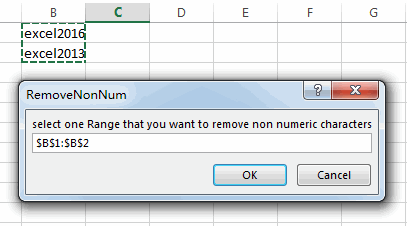 remove non numeric characters from a cell2