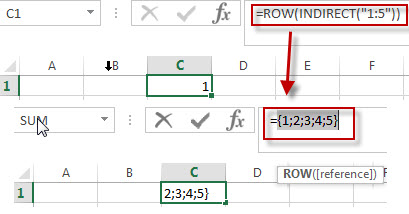 create an array of numbers1