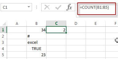 excel count function example1