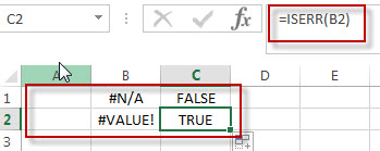 excel iserr function example