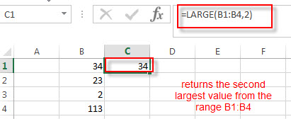 excel large function example2