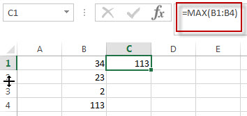 excel max function example1