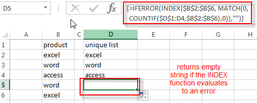 extract unique value from range2