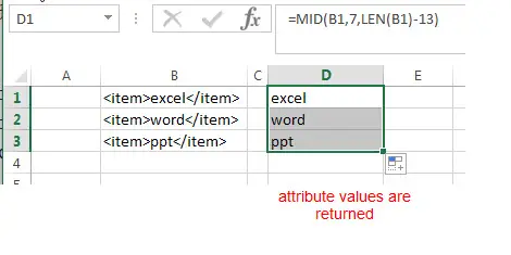 extract values from xml markup3