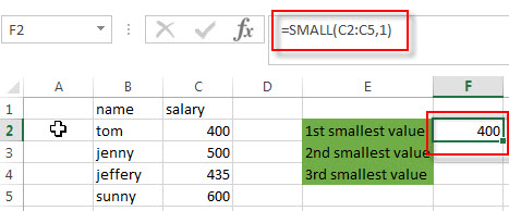 find nth smallest value1