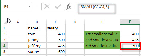 find nth smallest value3