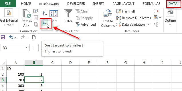 reverse a list sort command2