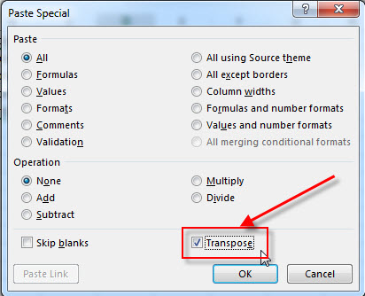 using transpose feature3
