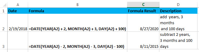 add or subtract combination day month year1