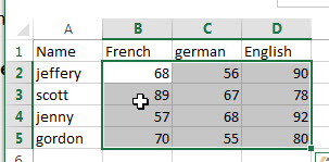 change background color cell value1