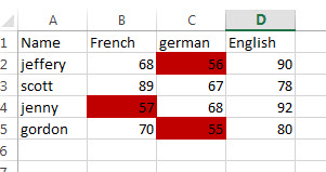 change background color cell value6