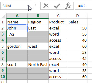 fill blank above value cells cell ctrl step3 formula apply enter press