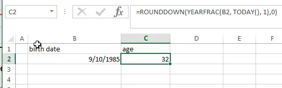 How to calculate age from date of birth