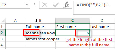 split full name to get first name1