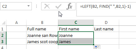 split full name to get first name2