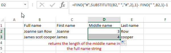 split full name to get middle name 1