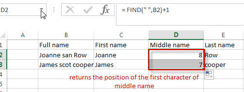 split full name to get middle name 1