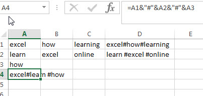 combine rows into one cell2