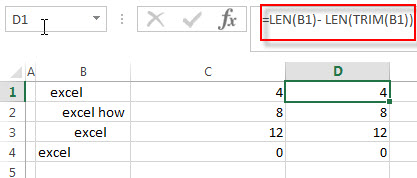 count spaces before text2