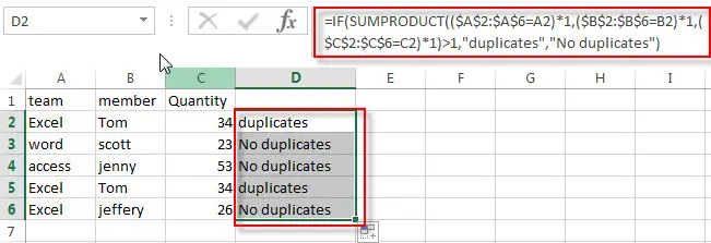 find duplicate rows1