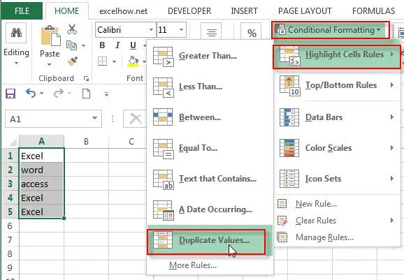 highlight duplicate rows2