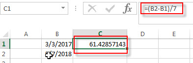 calculate days weeks months between two dates1