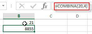 Excel COMBINA Function