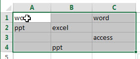 fill blank cells with specific value1