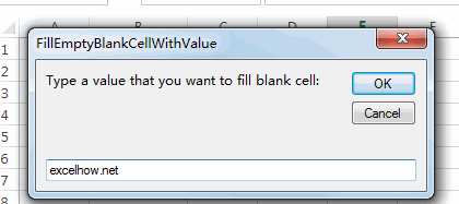 fill empty blank cell with value1