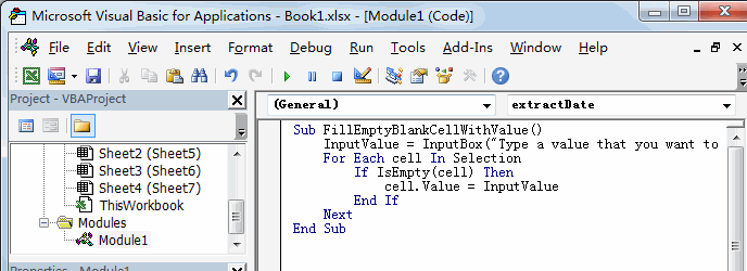 fill empty blank cell with value2