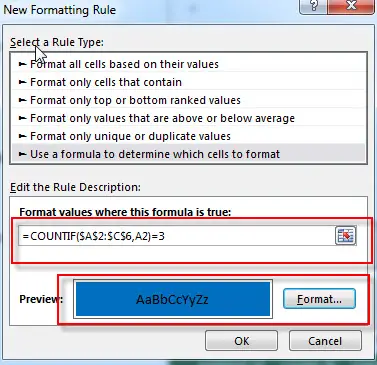 highlight duplicate values4