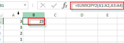 excel SUMX2PY2 examples1