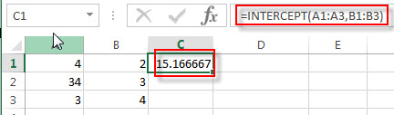 excel intercept exampels1