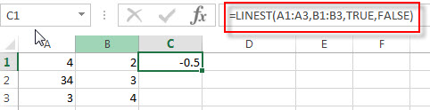 excel linest examples1